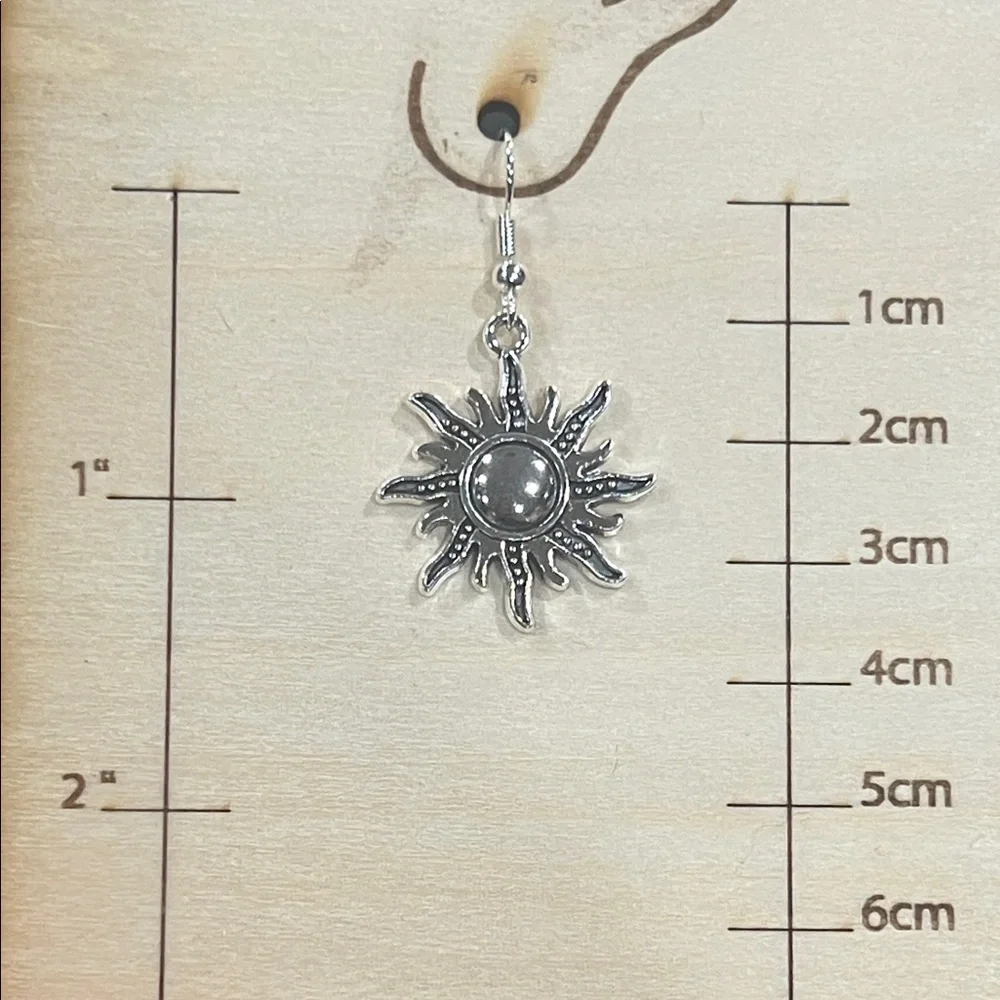 Silver Sunburst Earrings